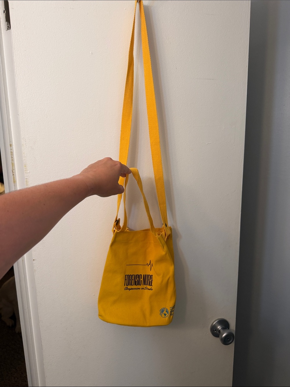Forensic Nurse Yellow Canvas Crossbody Bag IAFN
